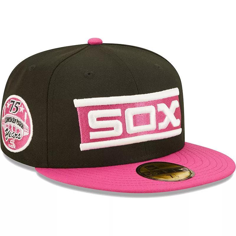 Mens New Era /Pink Chicago White Sox Comiskey Park 75th Anniversary Passion 59FIFTY Fitted Hat Product Image