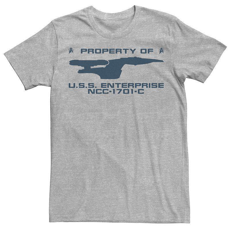 Mens Star Trek The Next Generation U.S.S. Enterprise Property Text Tee Athletic Grey Product Image