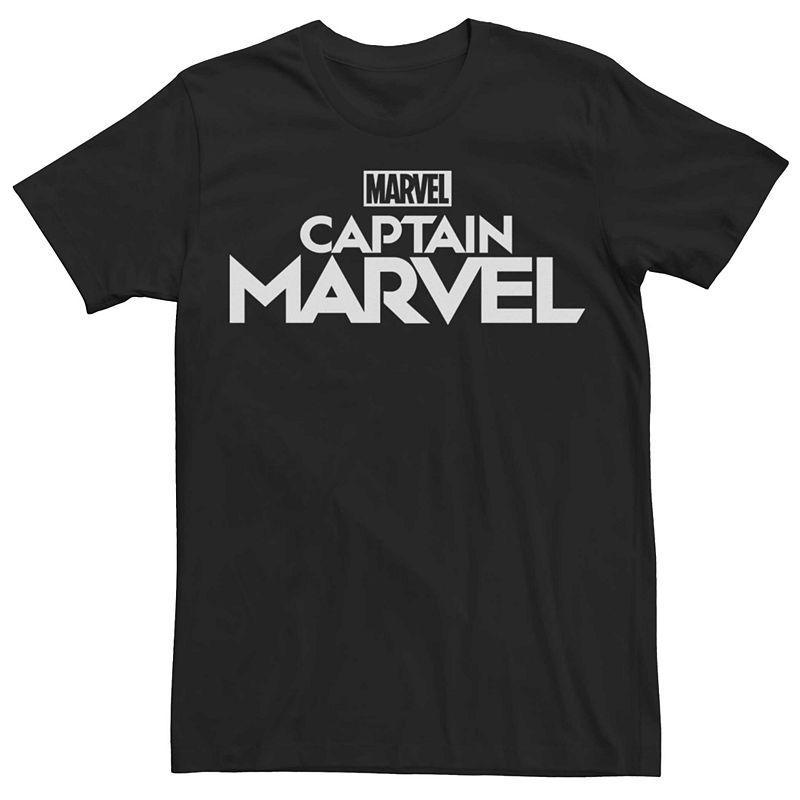 Mens Marvel Captain Marvel Simple Title Logo Tee Black Product Image