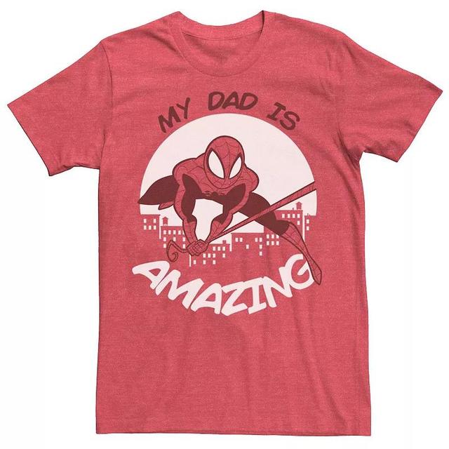 Mens Marvel Fathers Day My Dad Is Amazing Spider-Man Action Pose Tee Product Image