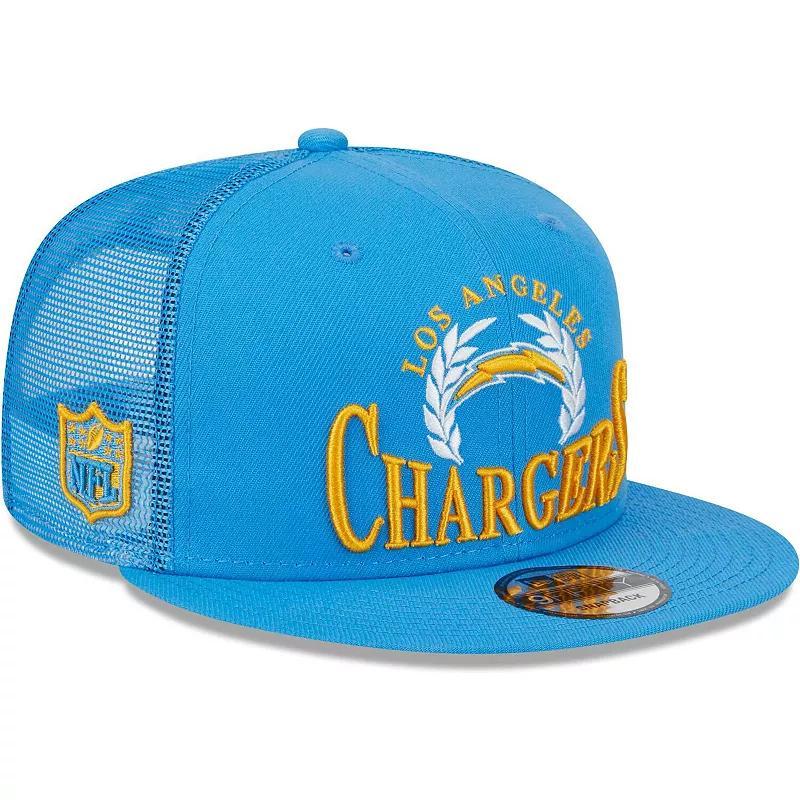 Mens New Era Powder Blue Los Angeles Chargers Collegiate Trucker 9FIFTY Snapback Hat Product Image