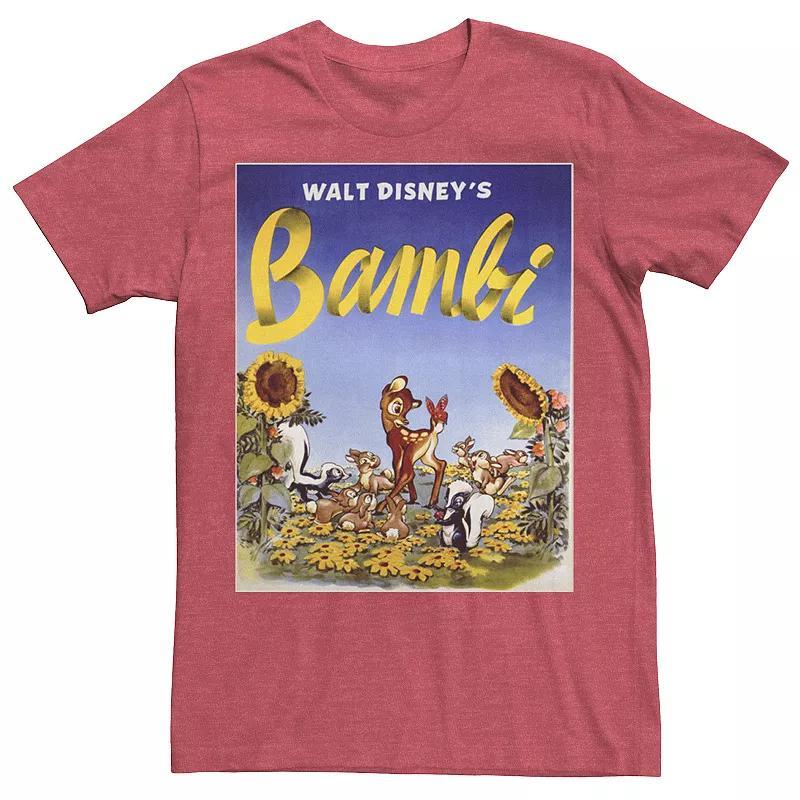 Disneys Bambi Mens Sunflower Poster Tee Athletic Grey Product Image