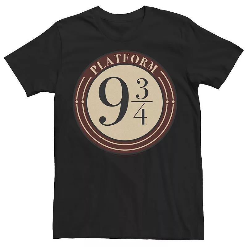 Mens Harry Potter Platform 9 &3/4 Simple Logo Tee Black Product Image