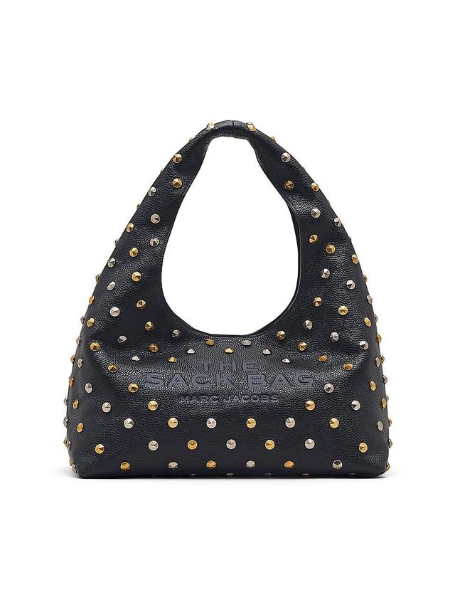 Womens The Glam Studs Leather Sack Bag Product Image