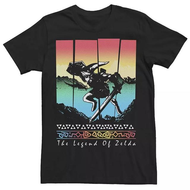 Mens The Legend Of Zelda Link Gradient Panels Tee Black Product Image