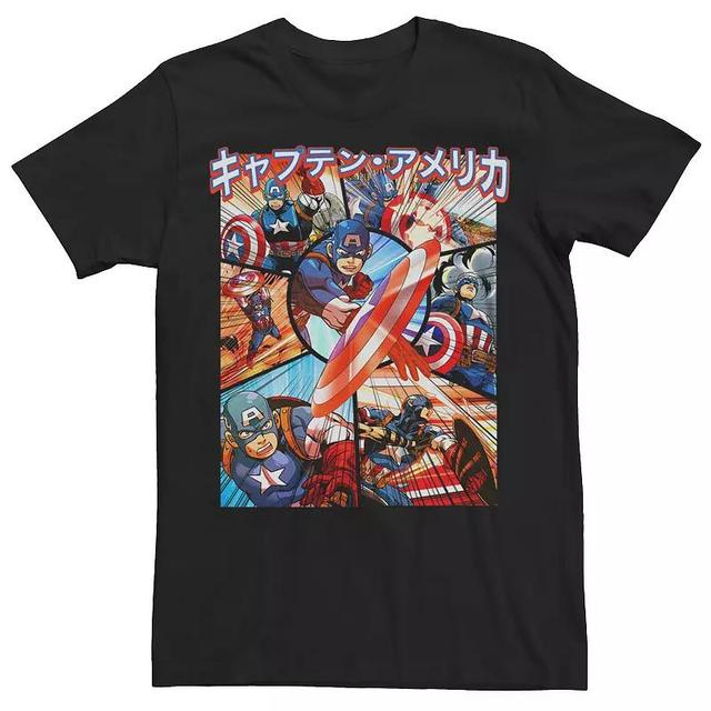 Mens Captain America Anime Action Graphic Tee Product Image