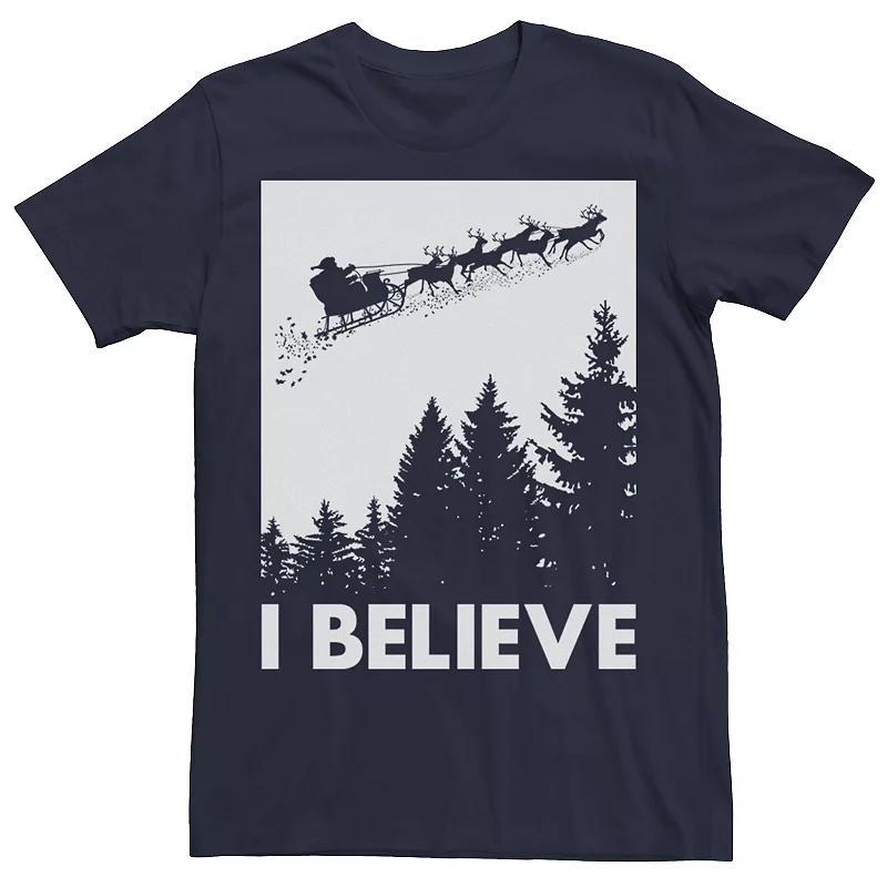 Mens Santa Claus I Believe Reindeer Christmas Tee Product Image