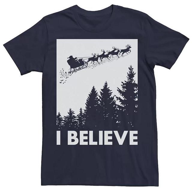 Mens Santa Claus I Believe Reindeer Christmas Tee Product Image