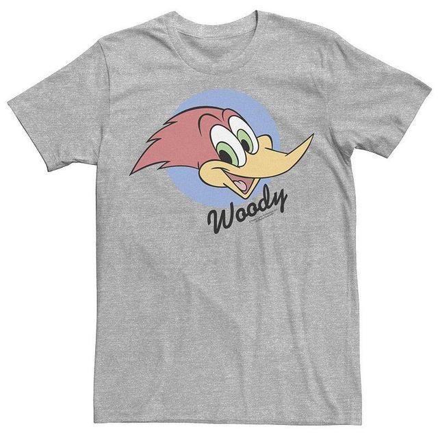 Mens Woody Woodpecker Circle Portrait Logo Graphic Tee Grey Product Image