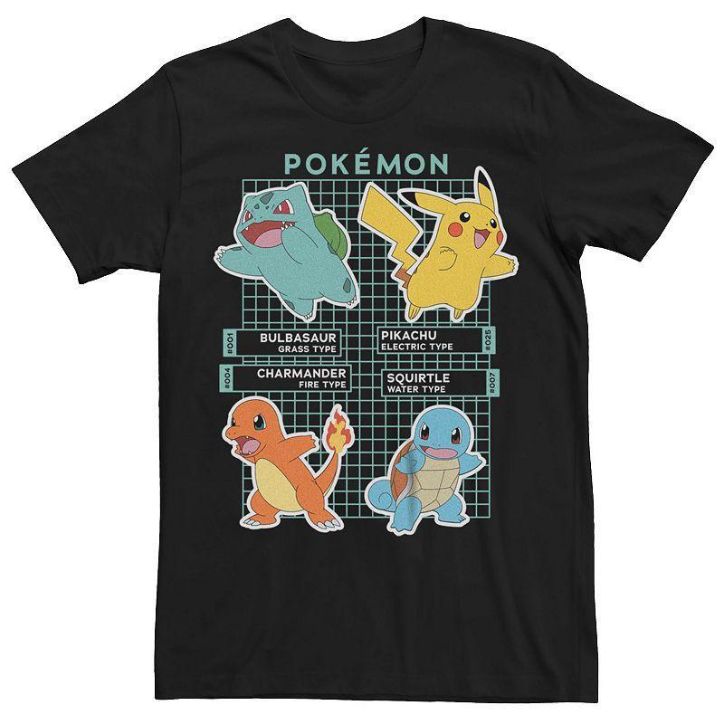 Mens Pokemon Starters Grid Tee Product Image