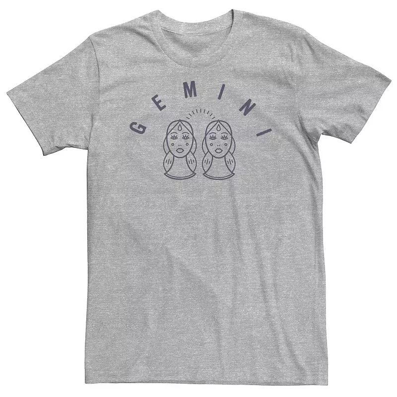 Big & Tall Gemini White Ink Sketch Tee, Mens Athletic Grey Product Image