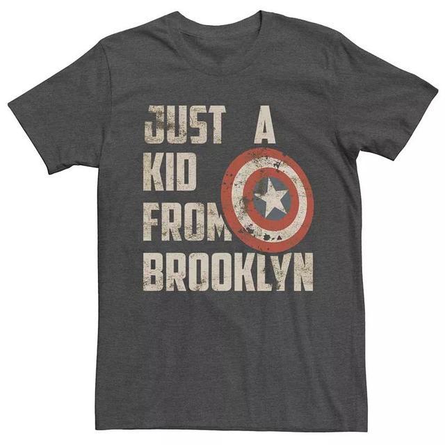 Mens Marvel Captain America Just A Kid From Brooklyn Tee Grey Heather Product Image