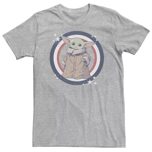 Big & Tall Star Wars: The Mandalorian Fourth Of July Grogu Patriot Tee, Mens Athletic Grey Product Image