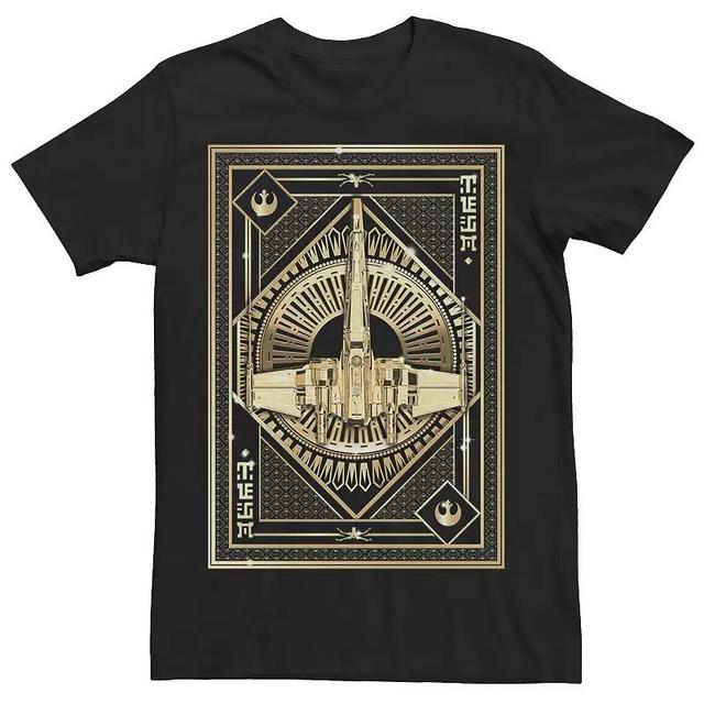 Mens Star Wars Last Jedi Gold Platinum X-Wing Pattern Tee Blue Product Image