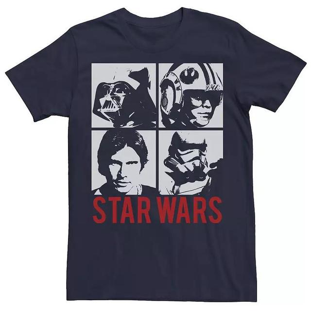 Mens Star Wars Vader Luke Han Trooper Four Square Graphic Tee Product Image