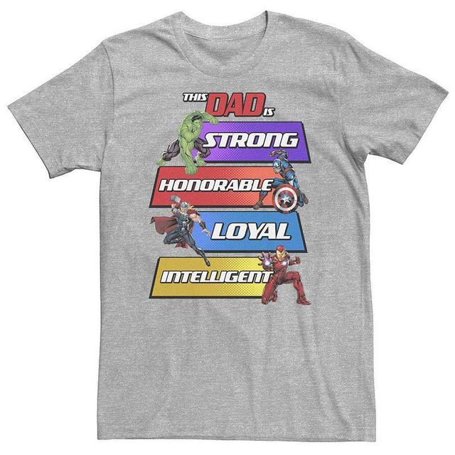 Big & Tall Marvel Hulk Captain America Thor Iron Man This Dad Is Panels Tee, Mens Med Grey Product Image