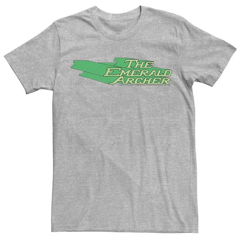 Mens DC Comics The Emerald Archer Text Poster Tee Athletic Grey Product Image