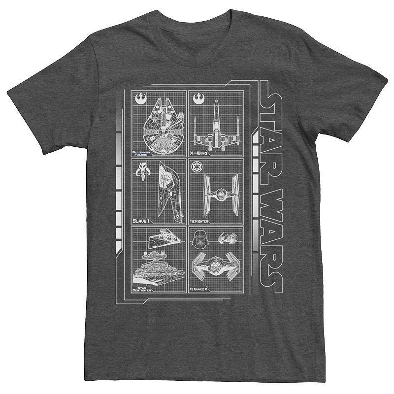 Mens Star Wars Battle Ships Schematic Tee Product Image