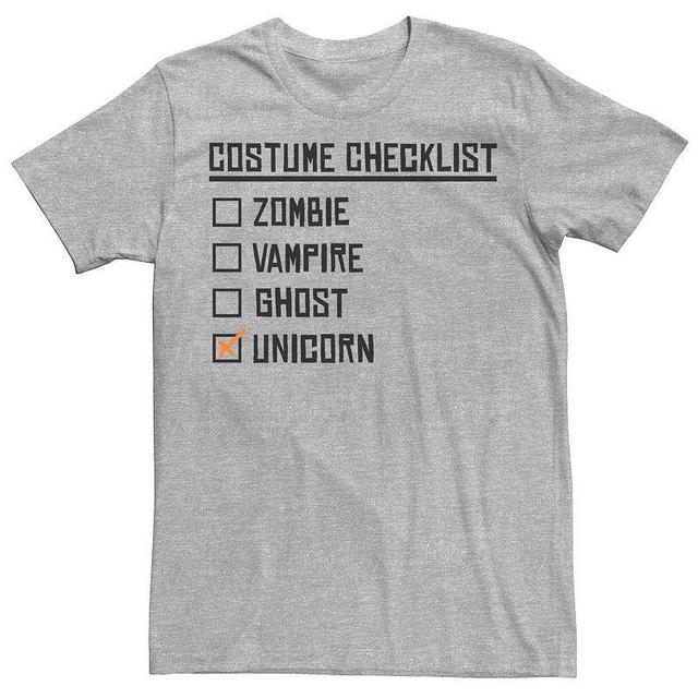 Mens Halloween Costume Checklist Tee Athletic Grey Product Image