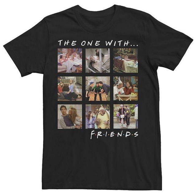 Big & Tall Friends Group Shot The One With... Character Panels Tee, Mens Black Product Image