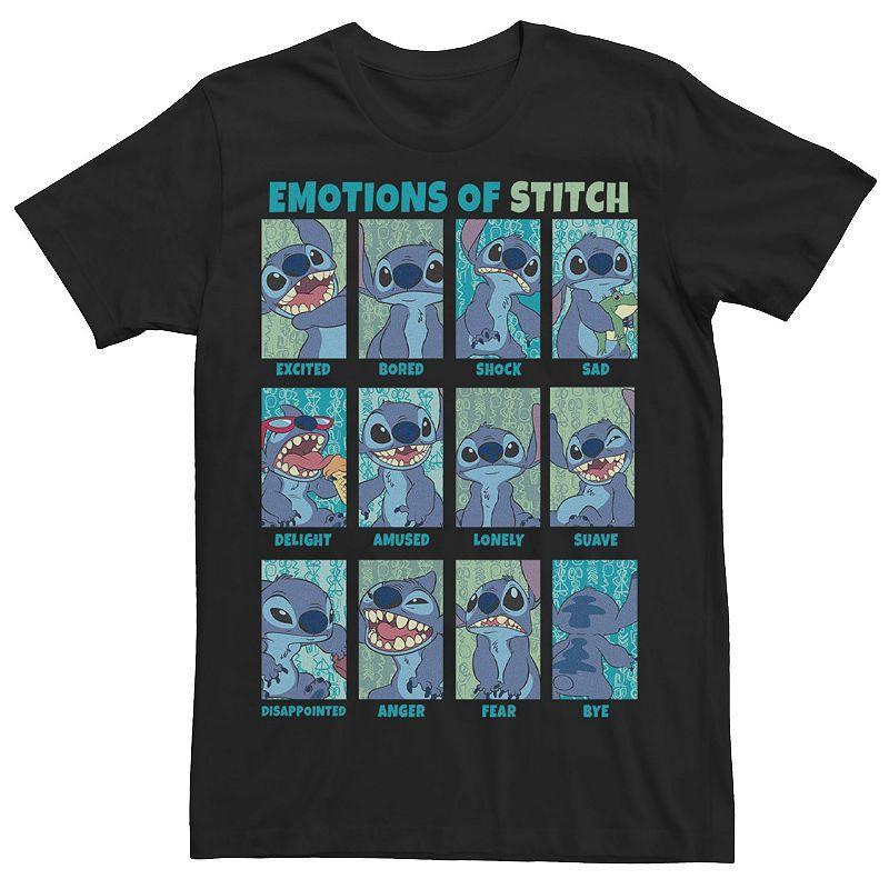 Disneys Lilo & Stitch the Emotions Of Stitch Panel Grid Mens Tee Product Image