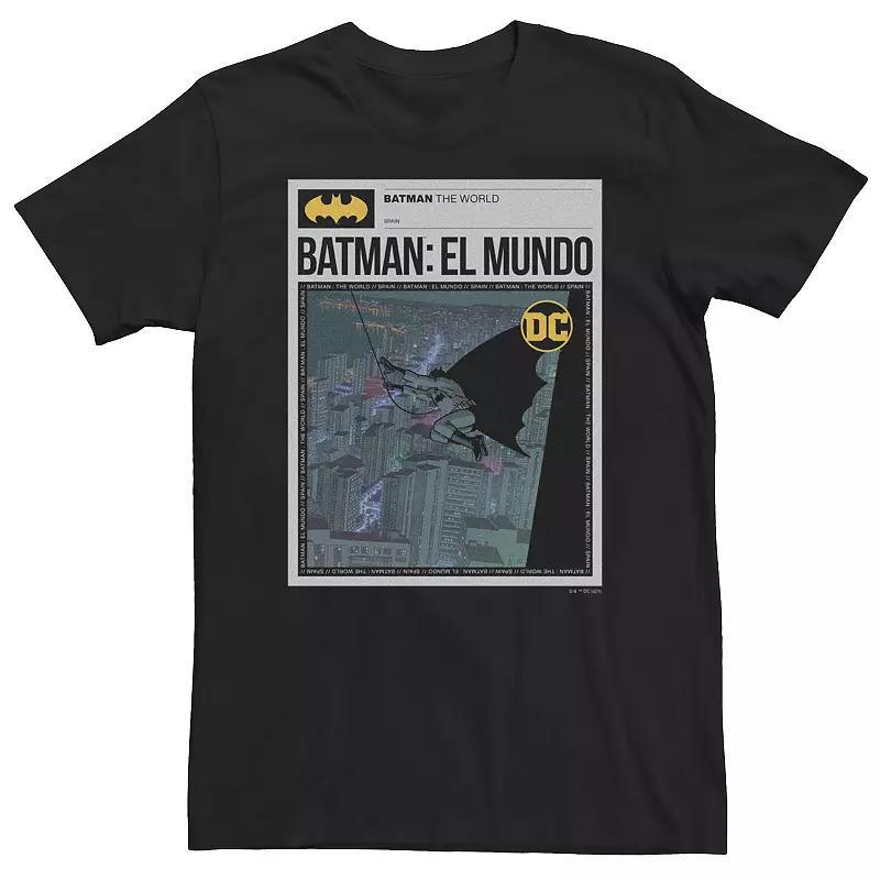 Big & Tall DC Comics Batman: El Mundo Mexico News Poster Tee, Mens Product Image