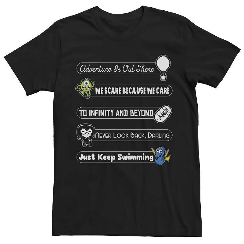 Mens Disney Pixar Iconic Quotes Stack Graphic Tee Product Image