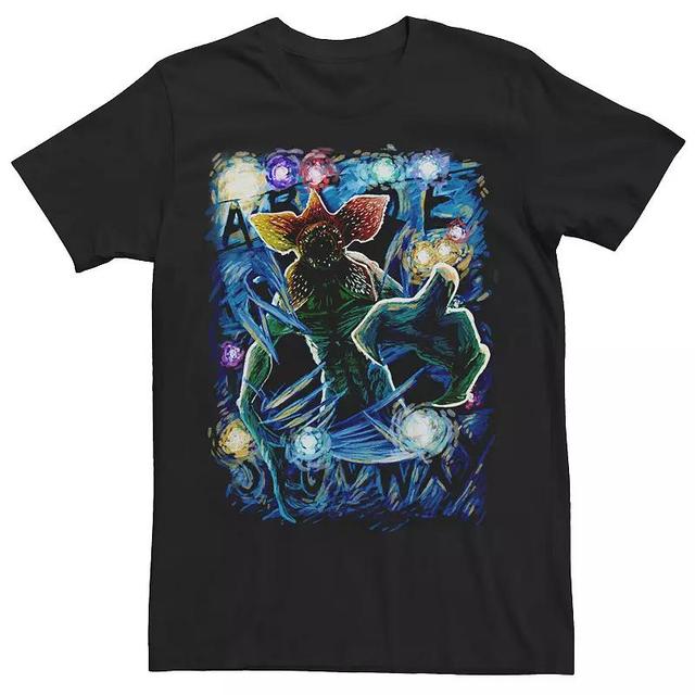 Mens Netflix Stranger Things Demogorgon Starry Night Letter Poster Tee Product Image