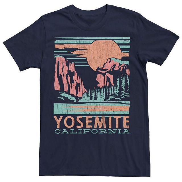 Mens Yosemite California Forest Landscape Box Graphic Tee Blue Product Image