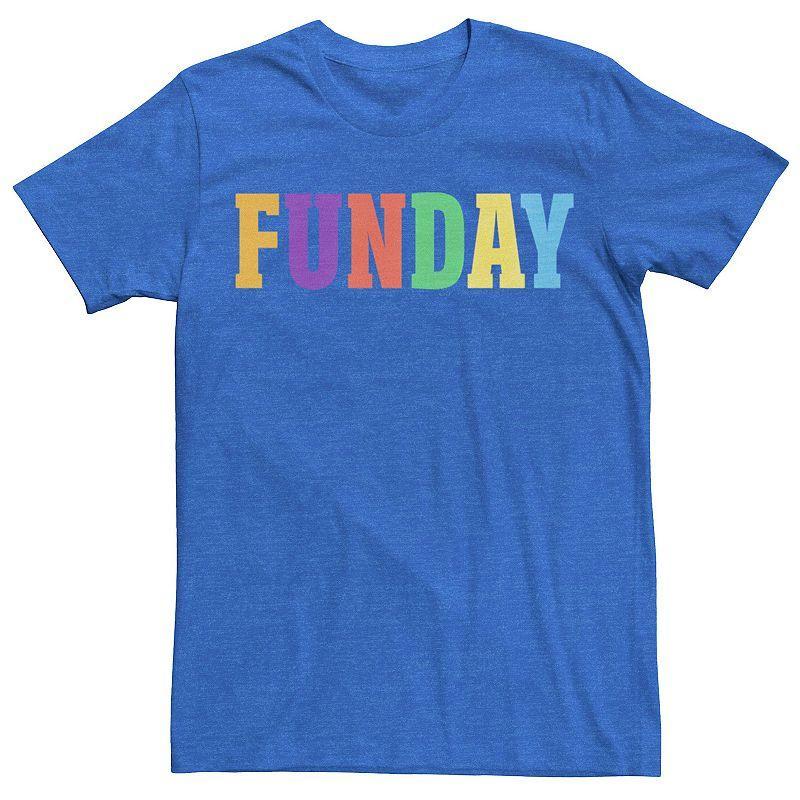 Mens Funday Multicolor Letters Tee Royal Grey Product Image