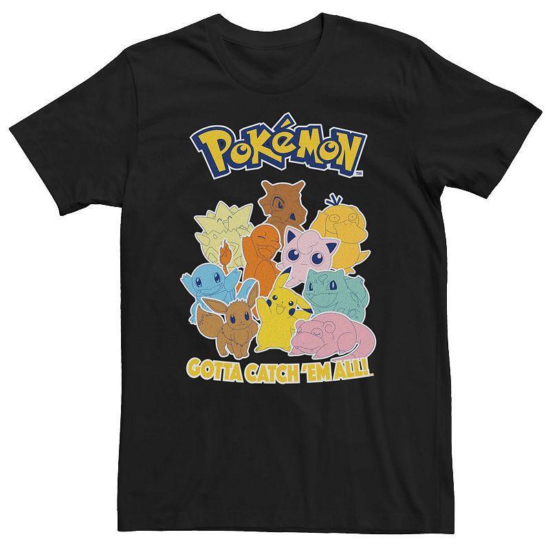 Big & Tall Pokemon Poke Mang Psyduck Charmander Bulbasaur Pikachu Eevee Squirtle Tee, Mens Product Image