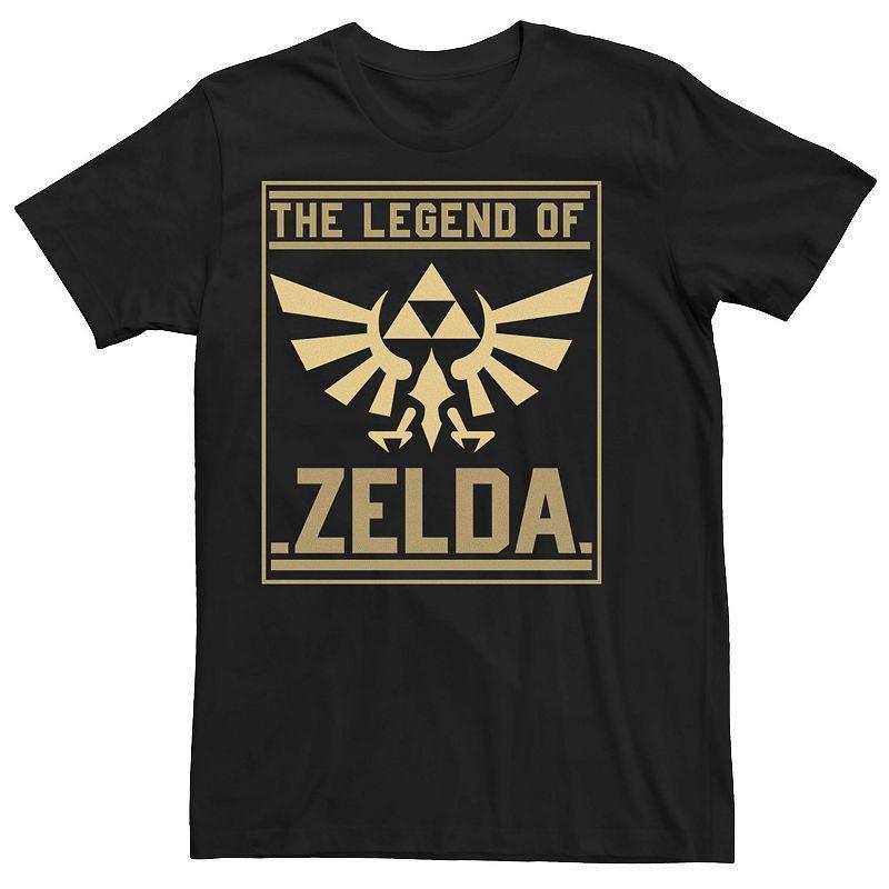 Mens The Legend Of Zelda Hyrule Crest Box Tee Black Product Image