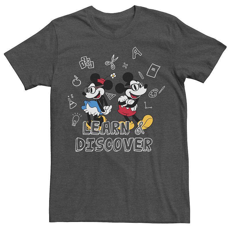 Disneys Mickey & Minnie Mouse Learn & Discover Mens Tee Grey Heather Product Image