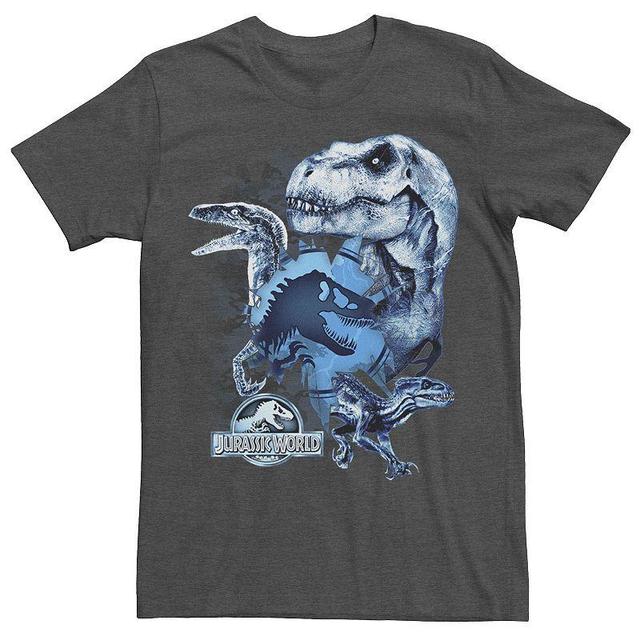 Mens Jurassic World Two T-Rex Squad Camo Shatter Tee Royal Grey Product Image