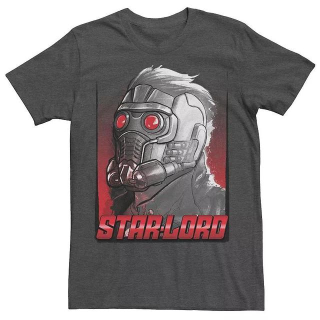 Big & Tall Marvel Guardians Of The Galaxy Star-Lord Mask Graphic Tee, Mens Grey Heather Product Image