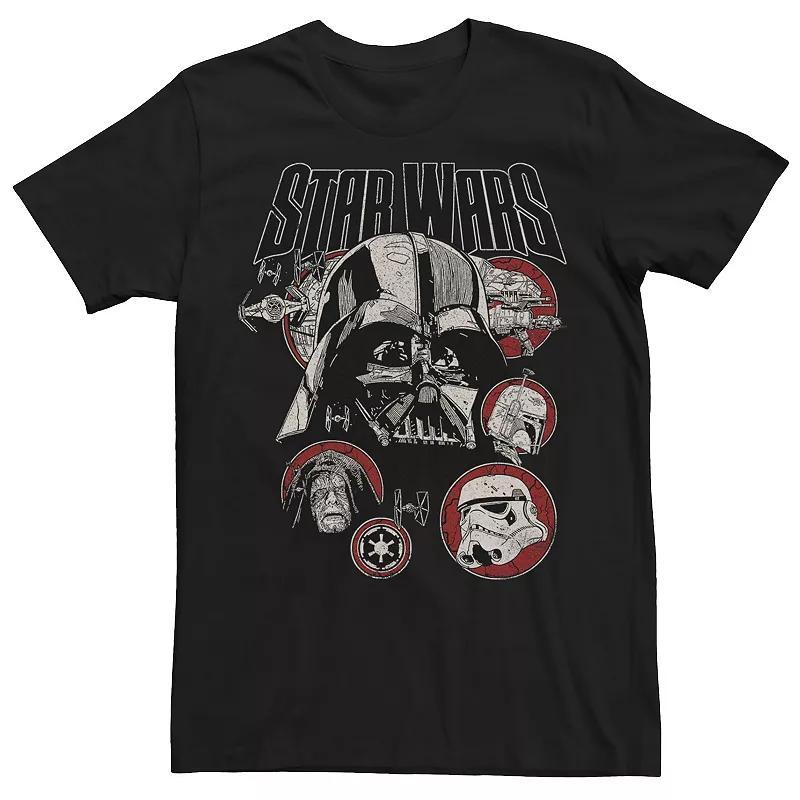 Mens Star Wars Distressed Empire Collage Graphic Tee Product Image