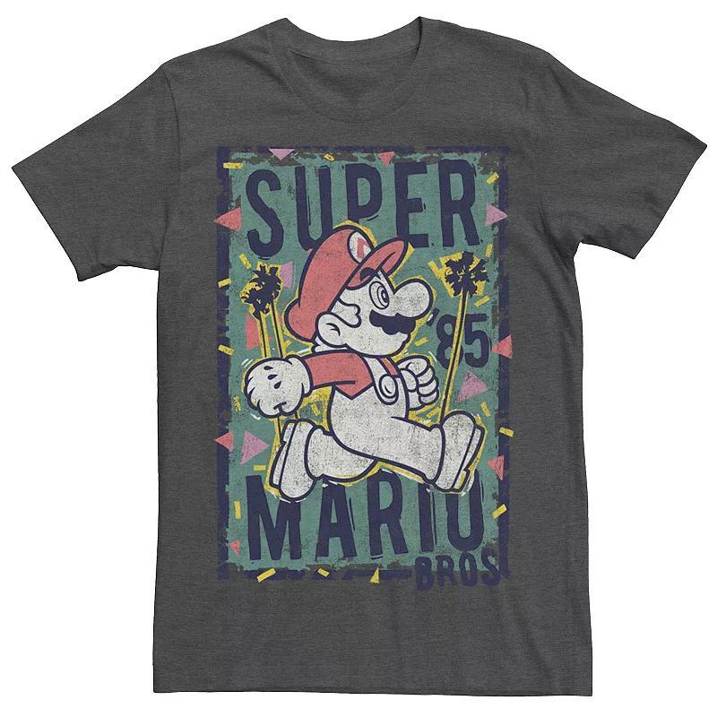 Mens Nintendo Super Mario 85 Flower Poster Tee Grey Heather Product Image