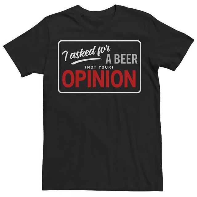 Mens Your Opinion Beer Text Tee Product Image