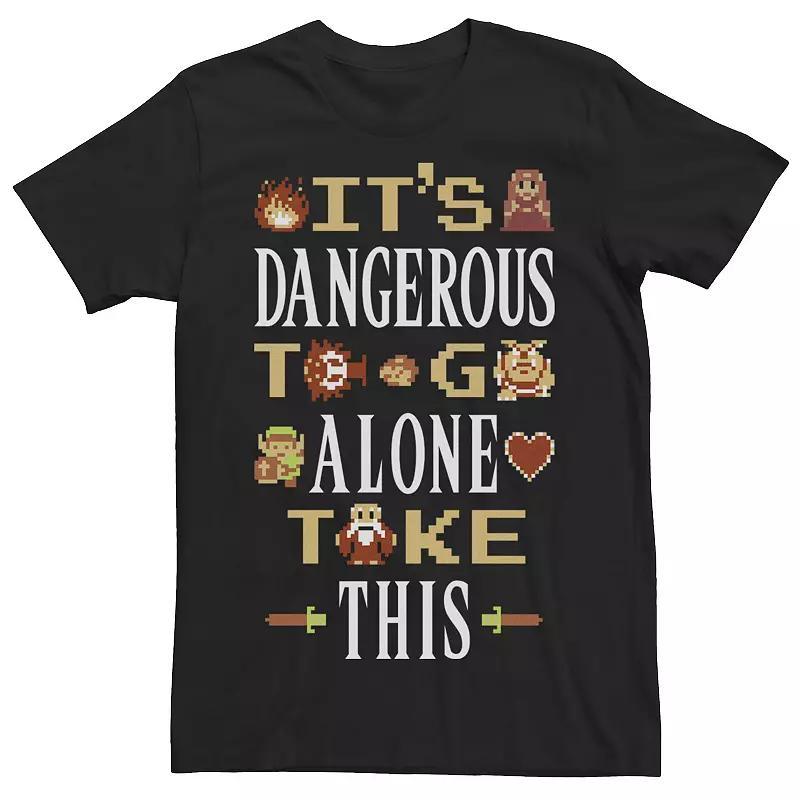 Mens Nintendo Legend of Zelda Dangerous To Go Alone 8 Bit Graphic Tee Product Image