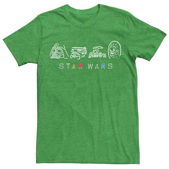 Mens Star Wars Geometric Group Shot Tee Kelly Grey Product Image