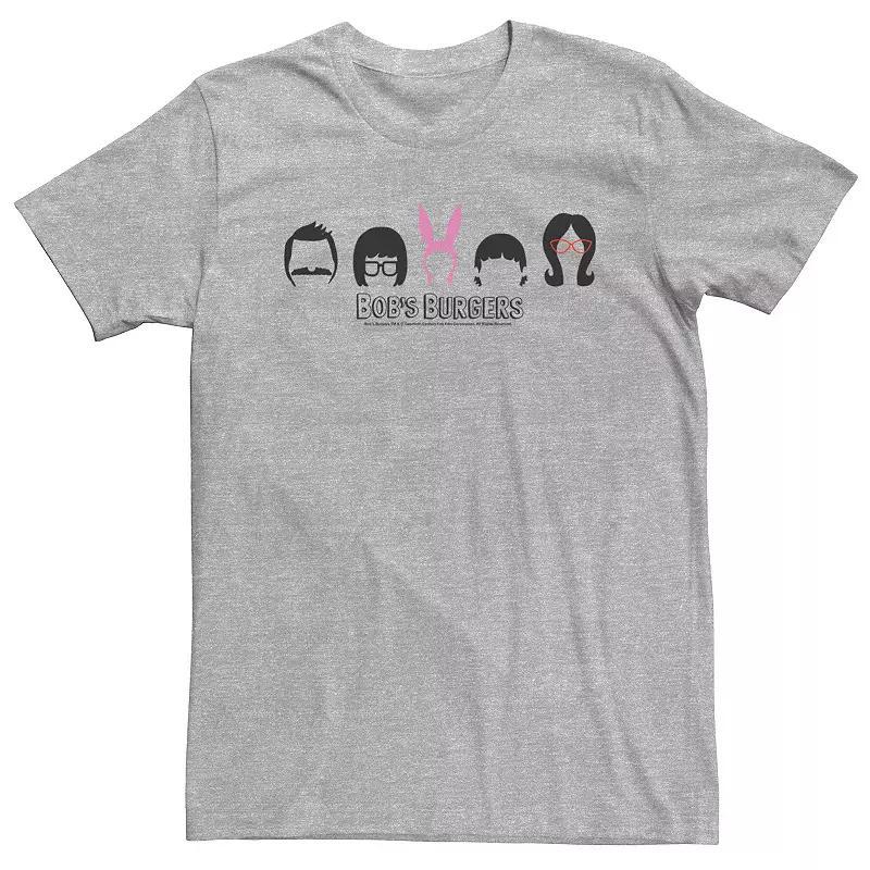 Big & Tall Bobs Burgers Family Hair Tee, Mens Athletic Grey Product Image