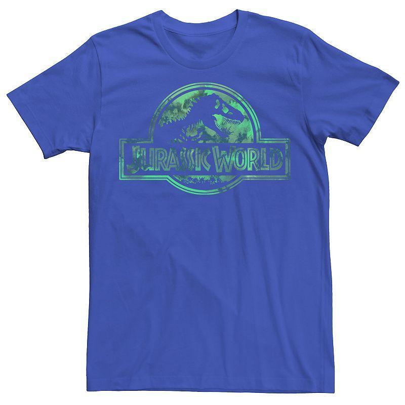 Mens Jurassic World Faded Pastel Watercolor Logo Graphic Tee Med Blue Product Image