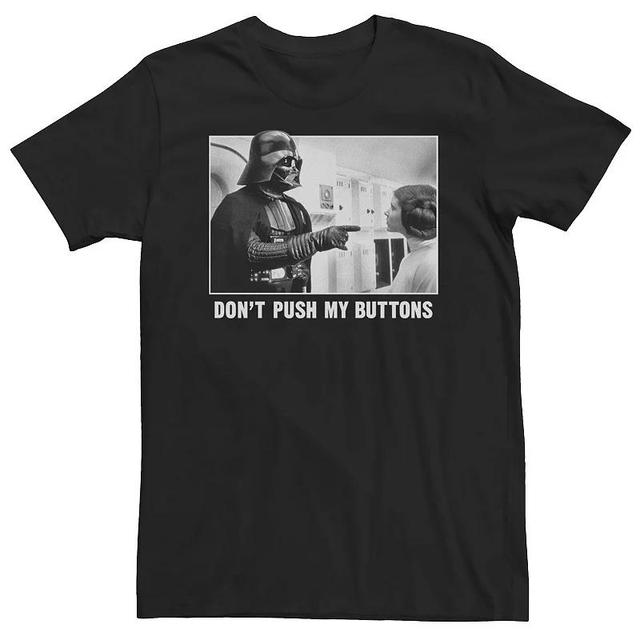 Big & Tall Star Wars Darth Vader & Princess Leia Dont Push My Buttons Tee, Mens Product Image