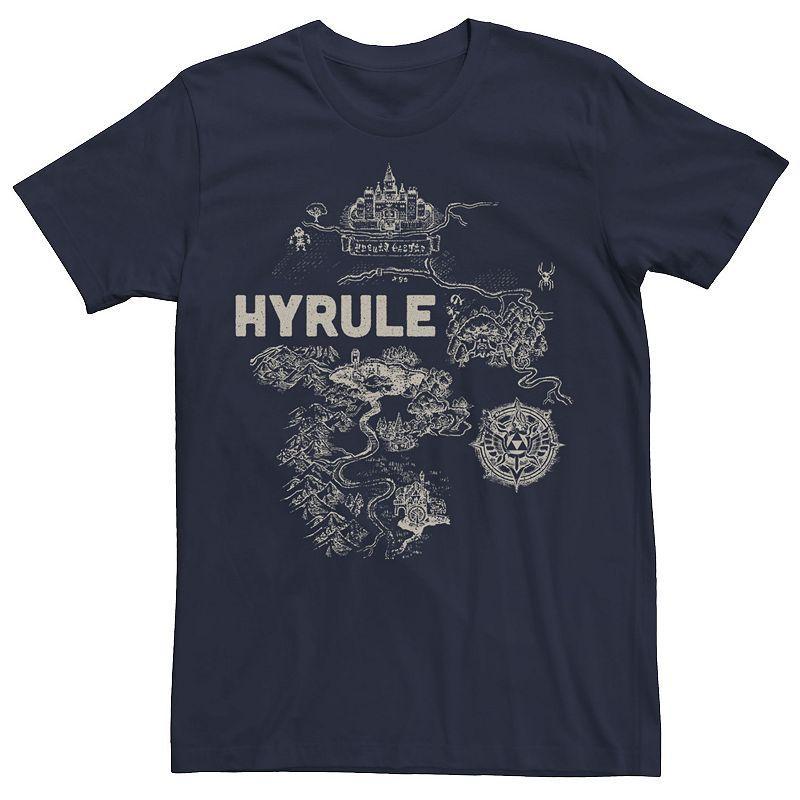 Mens Nintendo The Legend Of Zelda Hyrule Map Tee Blue Product Image