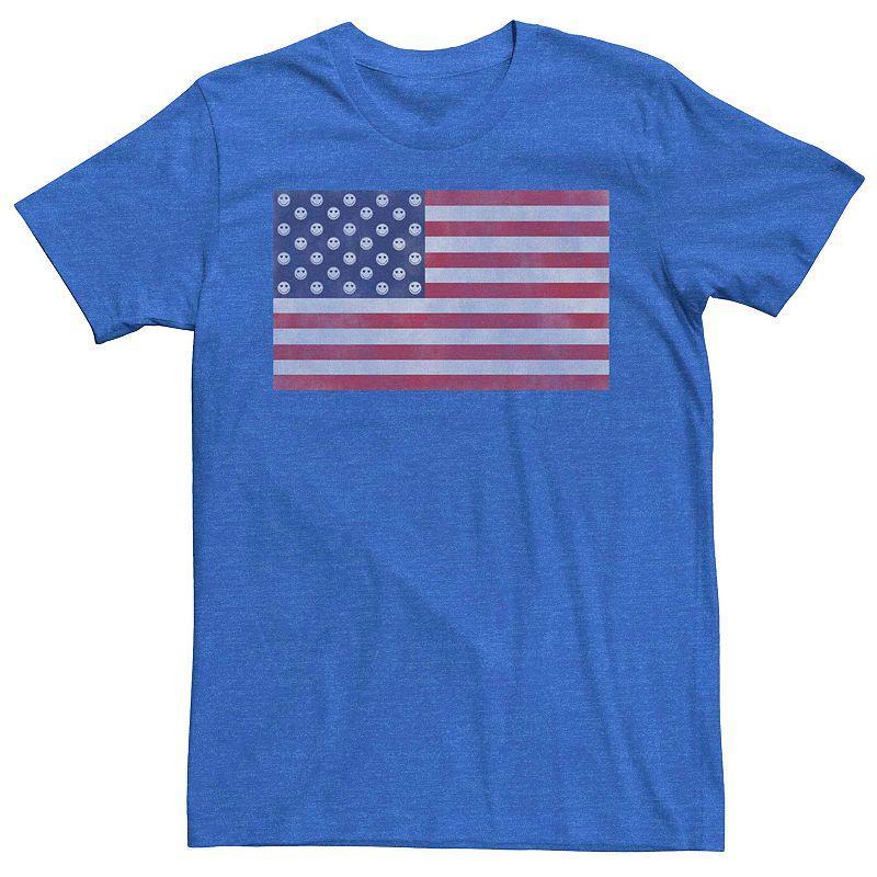 Mens Chin-Up American Flag Smiley Face Stars Graphic Tee Royal Grey Product Image