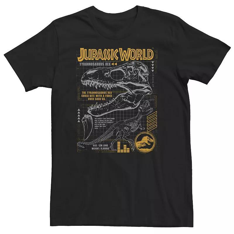 Big & Tall Jurassic World Two T-Rex Orange Schematic Tee, Mens Product Image