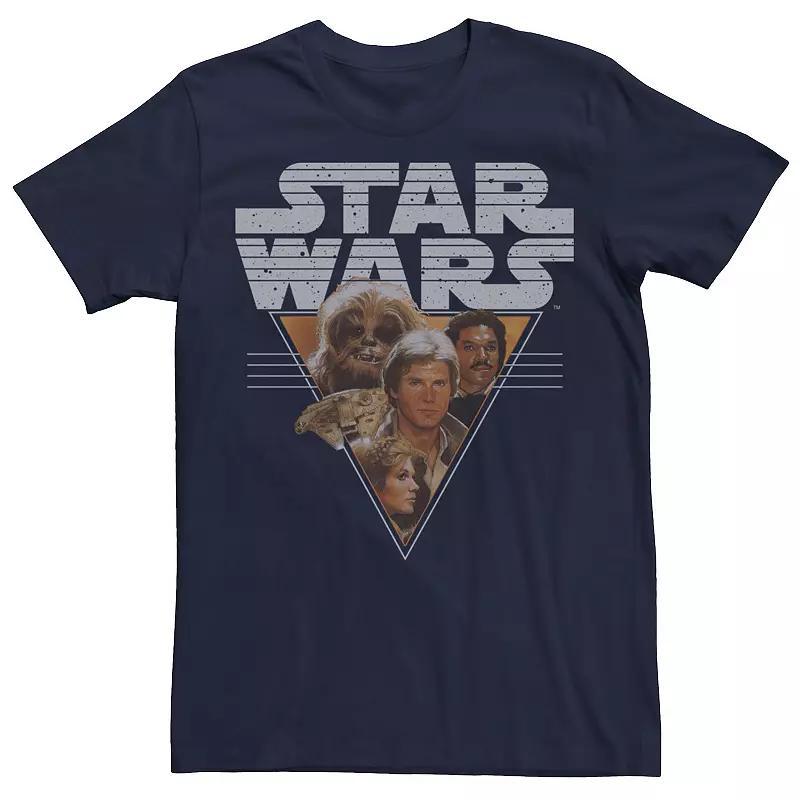 Mens Star Wars Vintage Triangle Group Shot Tee Blue Product Image