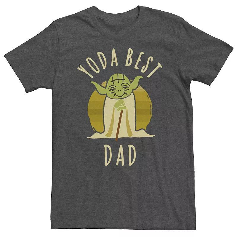 Big & Tall Star Wars Yoda Best Dad Cartoon Yoda Tee, Mens Blue Product Image