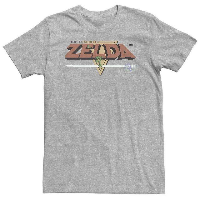 Big & Tall Nintendo Zelda Classic NES 8bit Title Screen Tee, Mens Athletic Grey Product Image