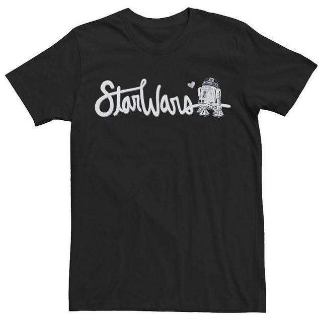 Mens Star Wars R2-D2 Cursive Text Tee Product Image